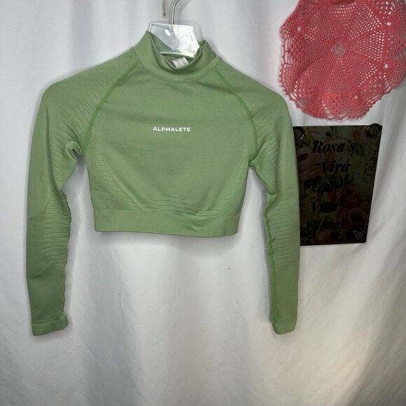 Alphalete Ozone High Neck Tee Athletic Long Sleeve T-Shirt Size XS - Picture 3 of 7